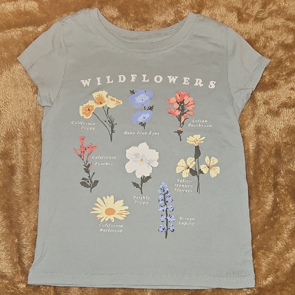 Wildflowers Kids T-Shirt - Blue